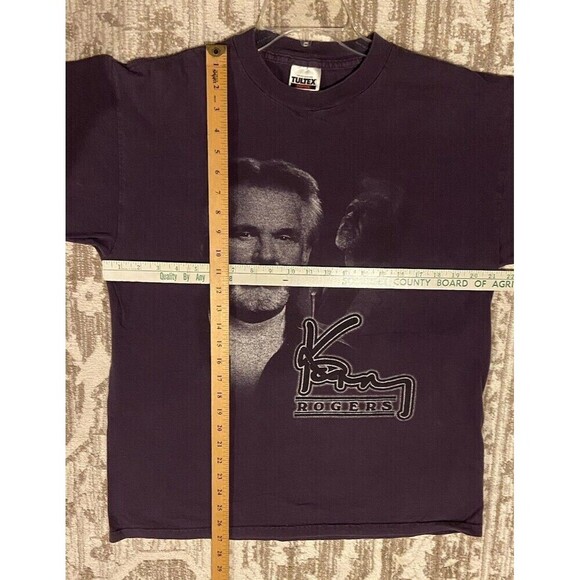 Kenny Rodgers Shirt  Vintage 90s Music Concert Folk Tultek Large Retro Purple - Picture 2 of 8